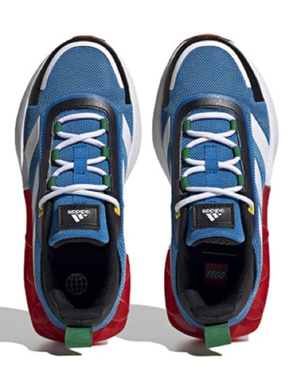 EUC Adidas Tech Runner X LEGO Shock Blue & Red Sneakers HP5884 Size Big Kid 5
